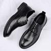 Bullock Spring New Men's Leather Shoes Men's High-end Business Casual Shoes Formal Security Best Man Shoes Invisible Height Increase