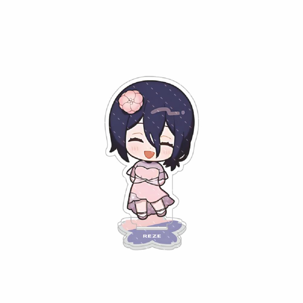 Anime Chainsaw Man 10cm Acrylic Standee Cute Chibi Reze Denji Aki Angel Devil Transparent Figure Desk Decor Collectible Gift