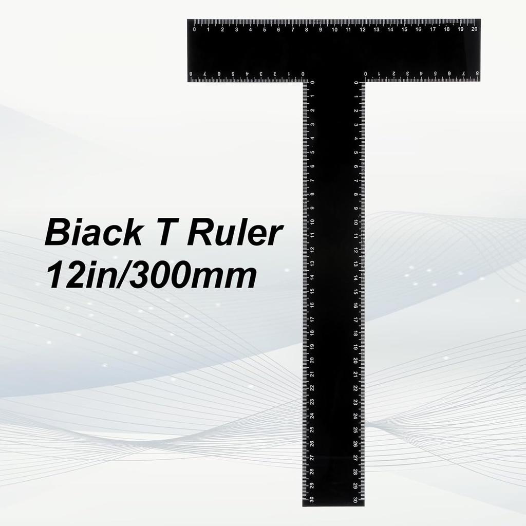 T Square Ruler 12 Inch T Ruler for Crafting, Architectural Scale Ruler Tee Ruler for Drafting Architecture Engineering & Art Projects Precision
