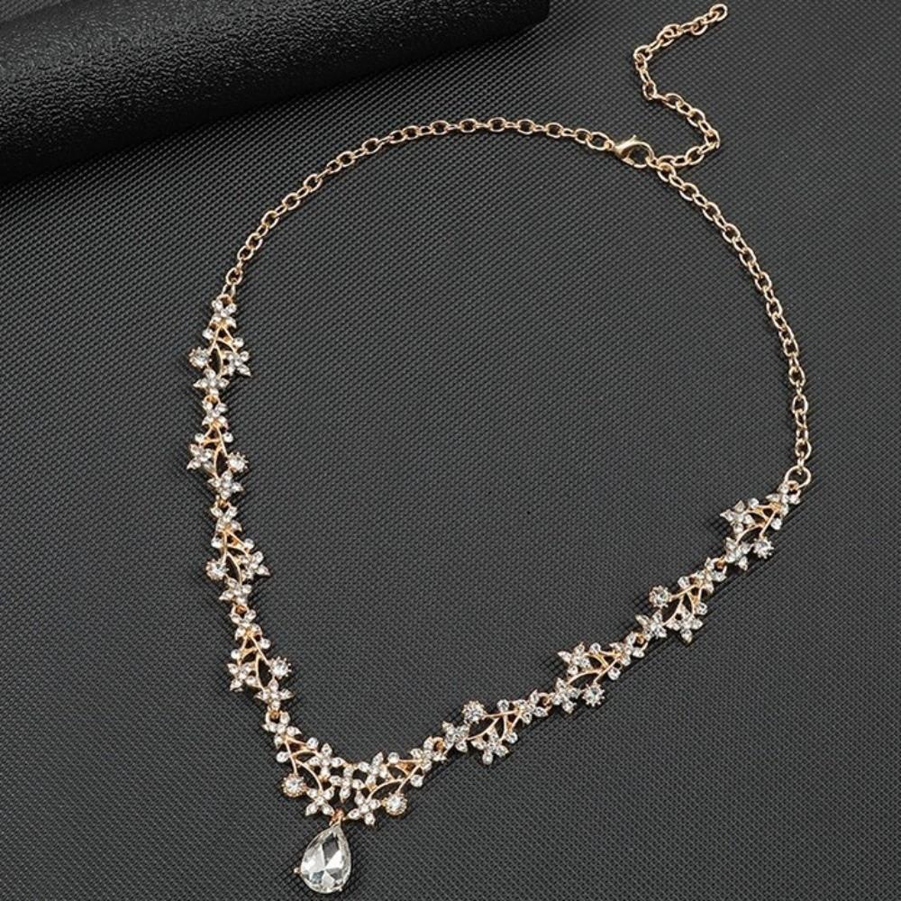 Elegant Rhinestone Jewelry Set Sparkling Crystal Bridal Necklace Bridal Accessories  Bridal Wear