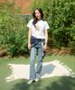 SALON DE YOHN Leopard Star Crop T_ White