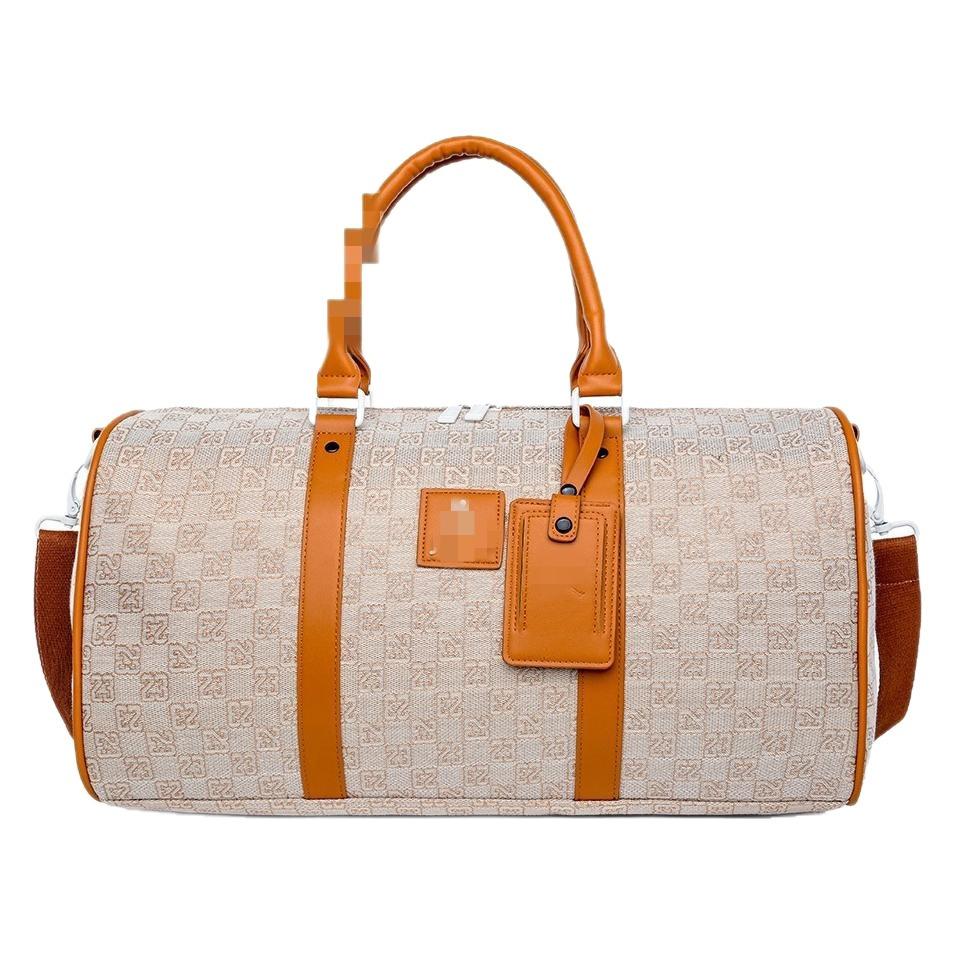 Presbyopia Checkerboard Fabric Large Capacity Trapeze Single Shoulder Fitness Bag Travel Bag Student Bag