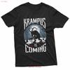 Krampusnacht Christmas Monster Krampus Lover Festive Horror T Shirt Vintage Washed Unisex Homme Graphic Stretched Casual Soft