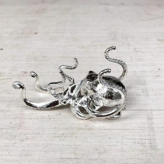 Oktopus Handyhalter Retro Metall Oktopus Handy Ständer Multifunktionaler Schreibtisch Stifthalter Sammlerstück Tier Skulptur für Schreibtisch Dekoration