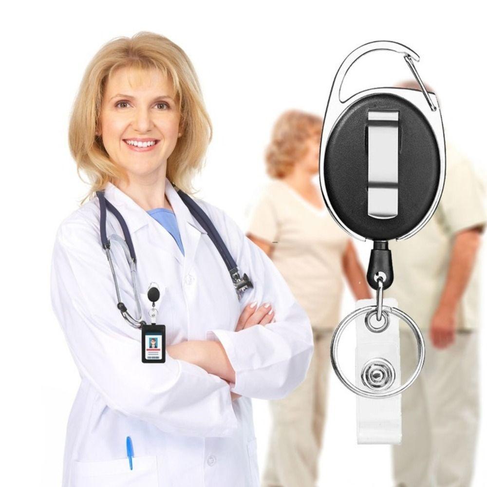 

Lanyard Retractable Key Chain Card Case Black Name Card Badge Gift ID Card Holder Nurse чорний