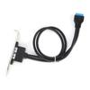 Double USB Baffle Cable Motherboard 19 Pin to Dual Port A Female Extension Rear Panel Bracket