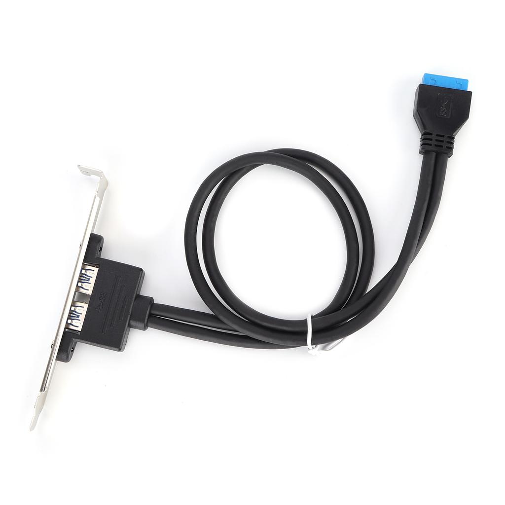 Double USB Baffle Cable Motherboard 19 Pin to Dual Port A Female Extension Rear Panel Bracket