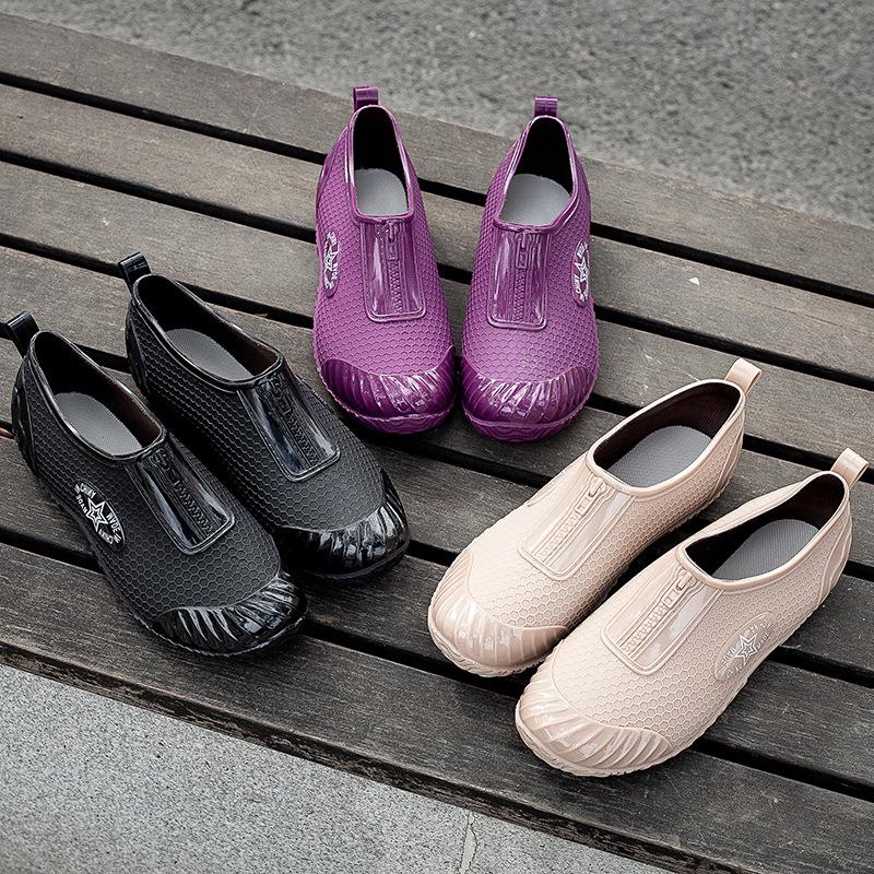 Women's Korean Style Non-Slip Waterproof Rain Boots - Short-Tube, Low-Top, for Spring & Autumn