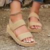 New EVA Roman Mid-Heel Women's Comfortable Sandals, Round Toe, Plus Size, Fashionable Outdoor Beach Wear.