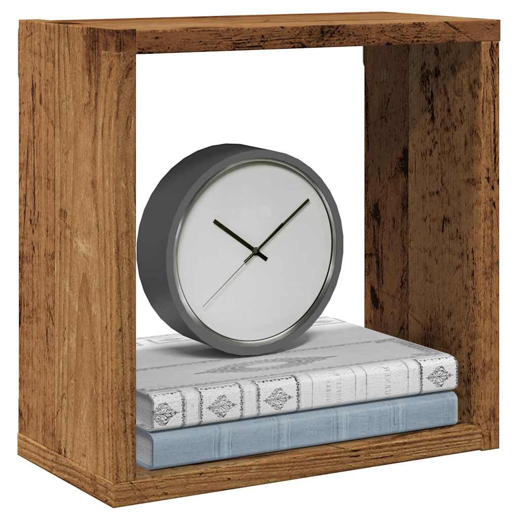 Cube Wall Shelves 2 pcs Rustic Wood Look 30 x 15 x 30 cm Engineered Wood