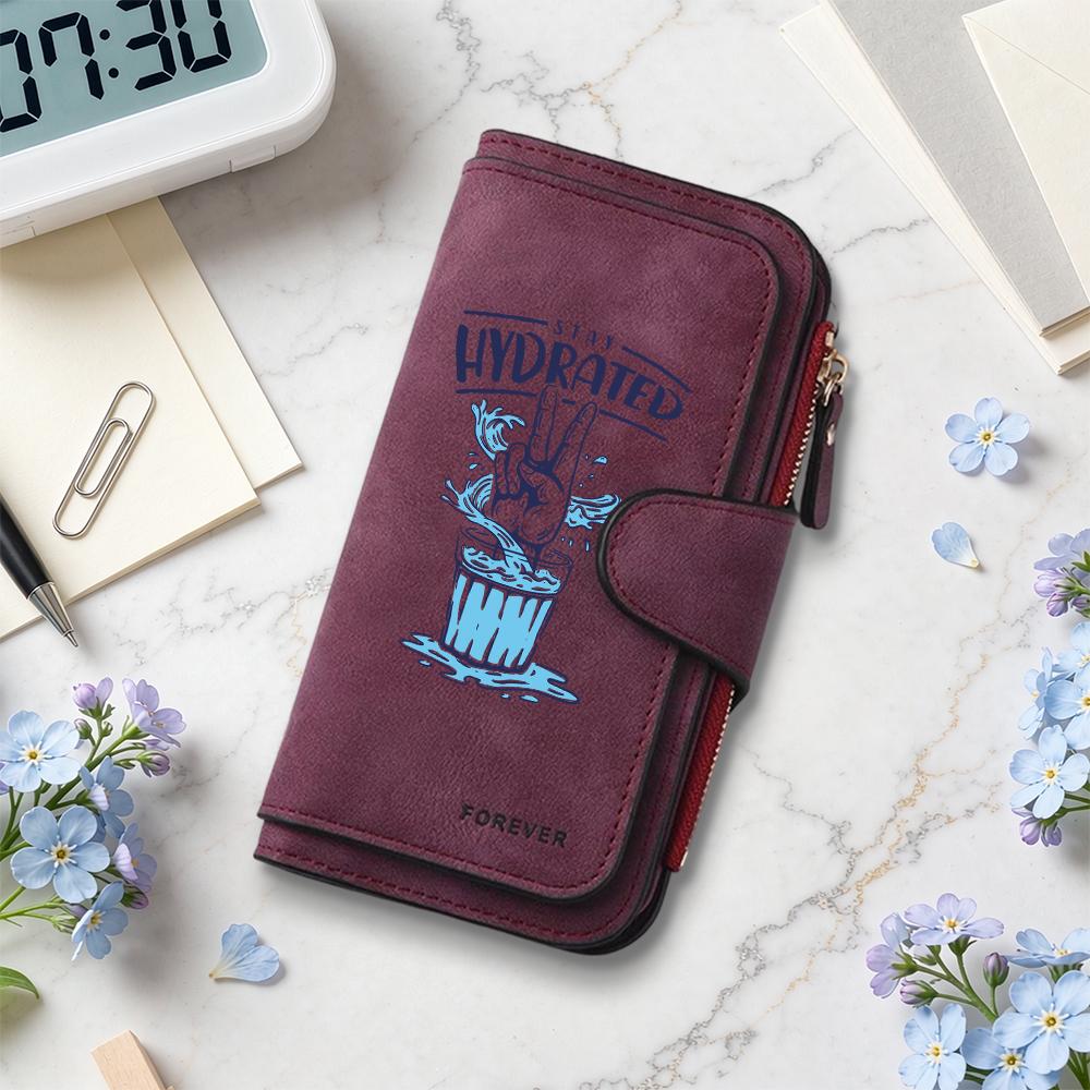 Stylish Printed Long Wallet Forever Hydrated Casual Card Holder Purse