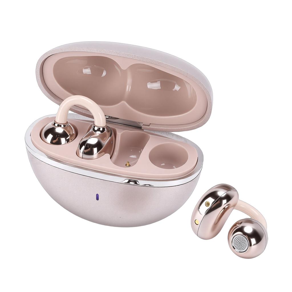Bluetooth Earphone V6.0 Clamp On Earbuds Intelligent Noise Cancelling with Detachable Bowknot 4H Playtime 10 15m Range