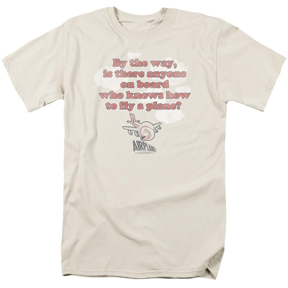 Airplane Fly T Shirt Mens Licensed Classic Movie Tee Cream XXL