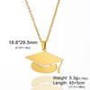 Cazador Graduate Hat Pendant Necklaces for Women Men Student Graduation Gift 2026 Stainless Steel Bachelor Cap Necklace Jewelry