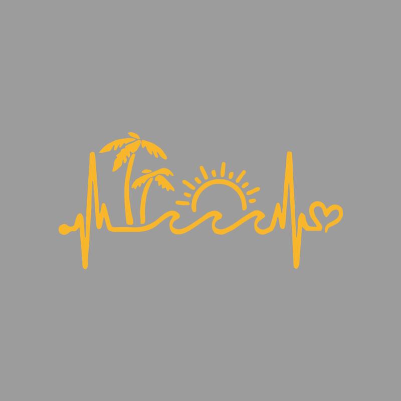 Palm Trees Waves Sunny Beach Comic Strip Creative&funny Stickers for Cartoon Fans&lover,high Quality for Car Trucks Motorcycles