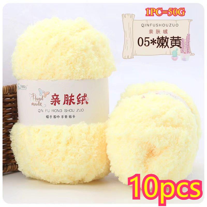 11g Velvet Yarn Plush Yarn For DIY Hand Knitting Crochet Crafts Bag Hat Doll Sweater Wool Soft Thin Colorful Coral Chenille Yarn