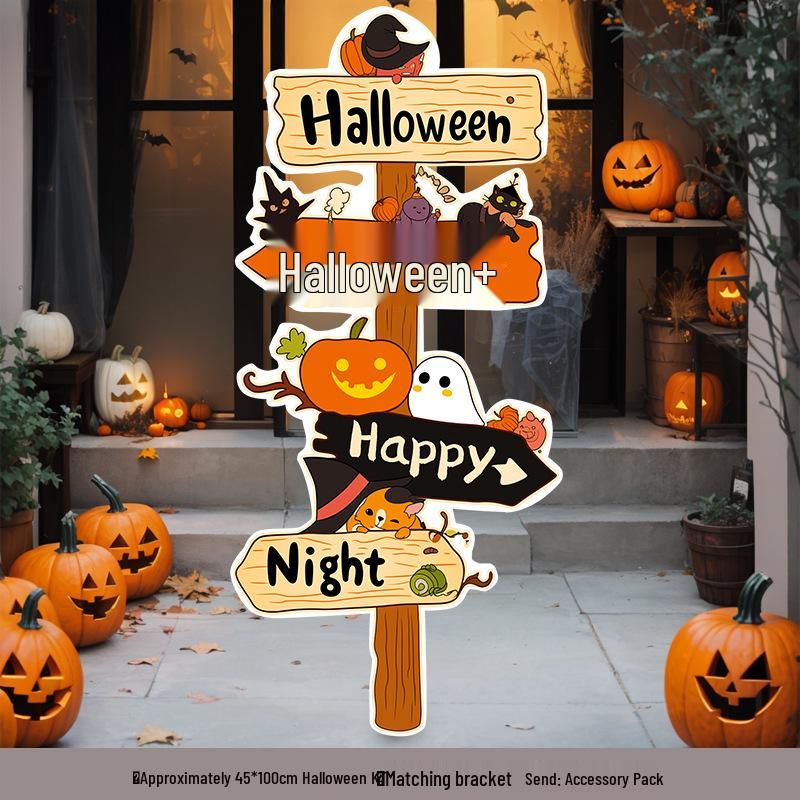 Halloween Pumpkin Banner: Outdoor Doorway & Wall Decor for Photo Props