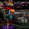 5PCS RGB LED Car Decor Neon With Foot Lamp integration Fiber Optical Strip Light