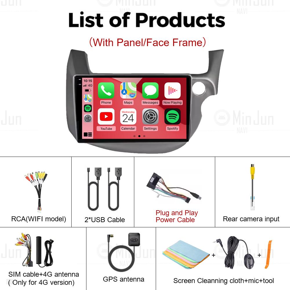 Android 14 Car Radio For HONDA FIT JAZZ 2007-2014 Right Hand Drive Carplay Auto Multimedia Video Player Split Screen Head Unit