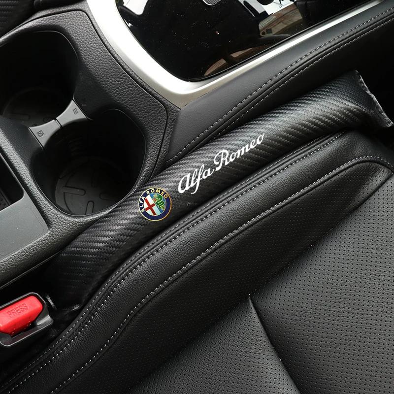 Car Stickers For Alfa Romeo 2Pcs Car Seat Gap Filler Strip Soft Pads Leather Car Styling Spacer For Alfa Romeo Giulietta Mito 15