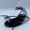 Women's Flat Open-Toe Sandals, Crystal Flip-Flops, Casual Shoes for Party and Beach, Summer, High Heels