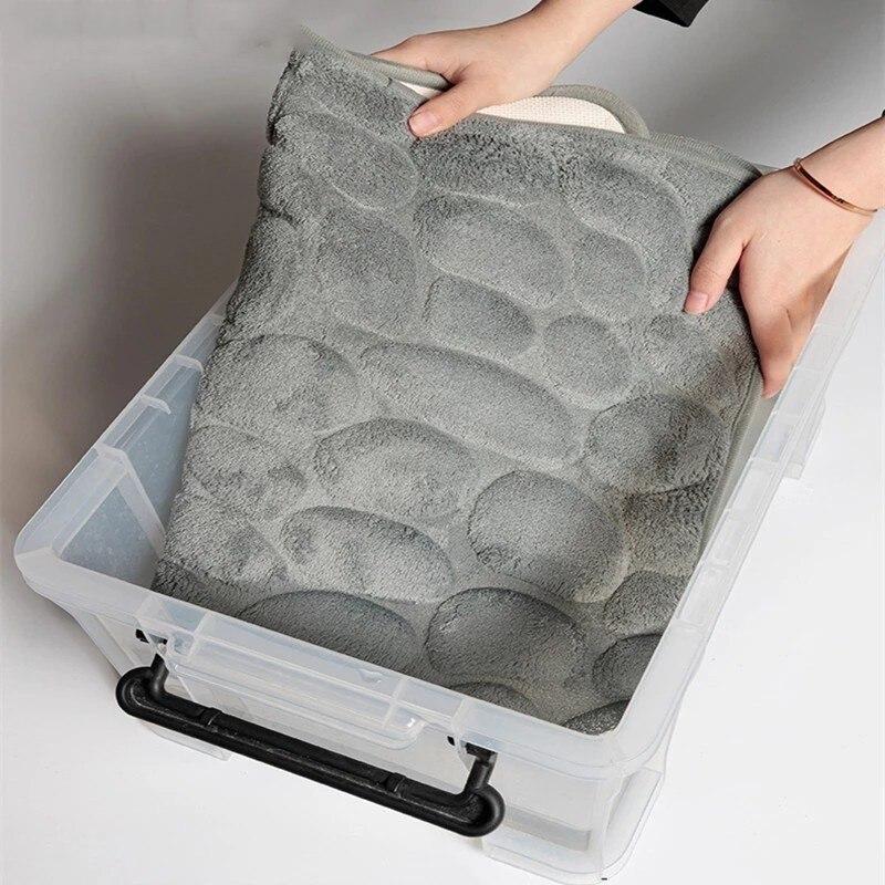 Bathroom Mats Home Cobblestone Embossed Door Carpets Bathtub Floor Non Slip Water Absorption Rugs Foam Pads Shower Room Doormats