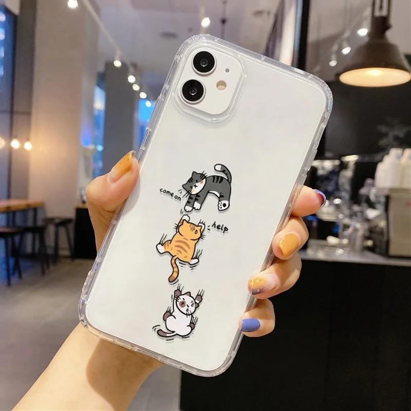 Cute Cat Fishing Phone Case For Samsung S26 S25 S24 S23 S22 S21 S20 FE Note20 Note10 Plus Ultra Lite Edge 5G Clear Soft Cover