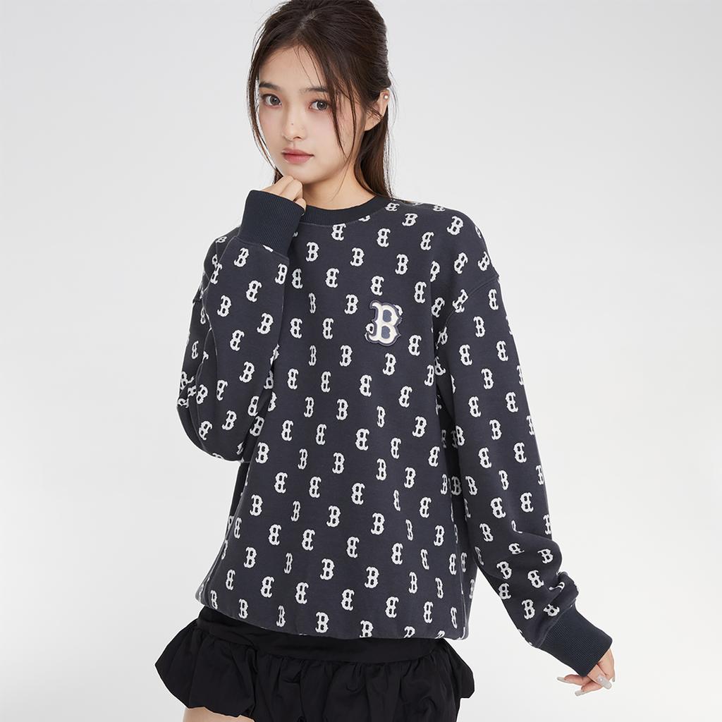 New MLB Sweatshirt Unisex Charcoal Gray 3AMTM0334-43CGS