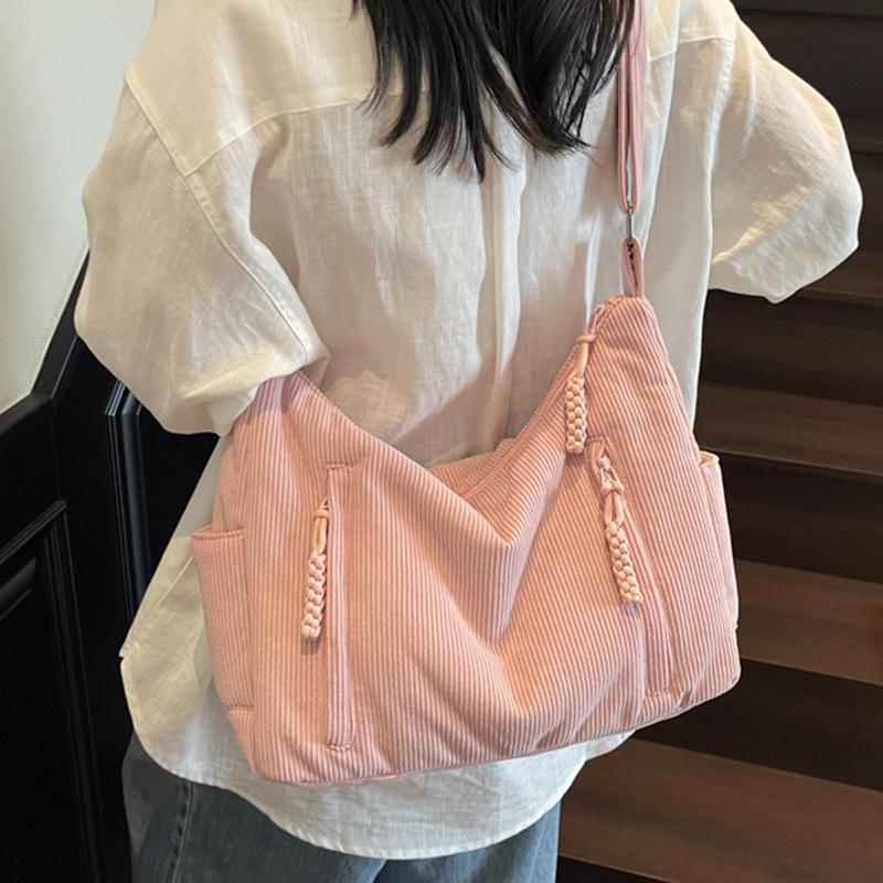 Vrijetijds Crossbody Tas met Modieuze Textuur, Eenvoudig Ontwerp en Grote Capaciteit Tote Bag, Enkele Schoudertas