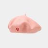 Love Embroidered Wool Beret Cap for Women England Vintage Painter Hat Thicke Warm Solid Berets Female Elegant Woolen Newsboy Cap Vintage Painter Cap