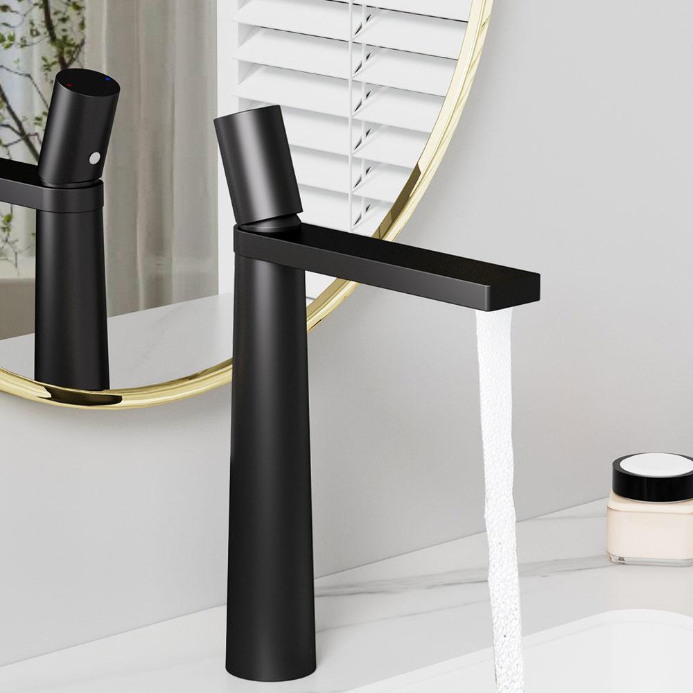 Black Basin Faucet Modern Copper Bathroom Mixer Taps Crane Deck Installation Hot and Cold Water Faucets Sink Faucet for Bathroom