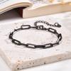 Stylish Paperclip Chain Bracelet for Men Women,Stainless Steel Rectangle Chain Bracelet Gift,Gold/Silver/Black/Grey Color