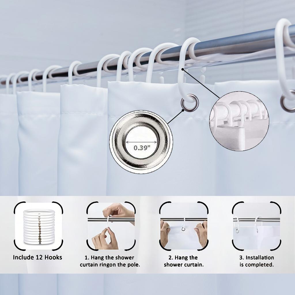 1Pc Retro Flowers Pattern Printed Shower Curtain, Waterproof And Washable, With 12 Hooks, Suitable For Bathroom Showers, Bathtu