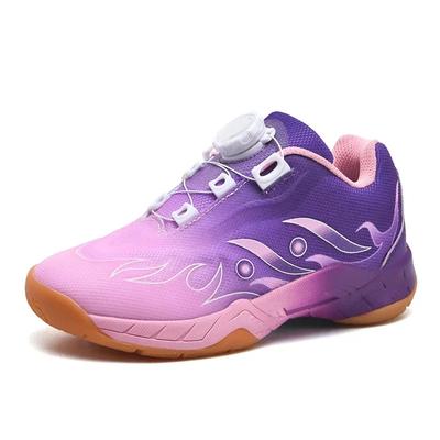 Fioletowe Dziecięce Tenisowe Sportowe Sneakersy Buty do Tenisa Stołowego Obuwie do Siatkówki Dzieci Profesjonalne Buty Treningowe do Badmintona