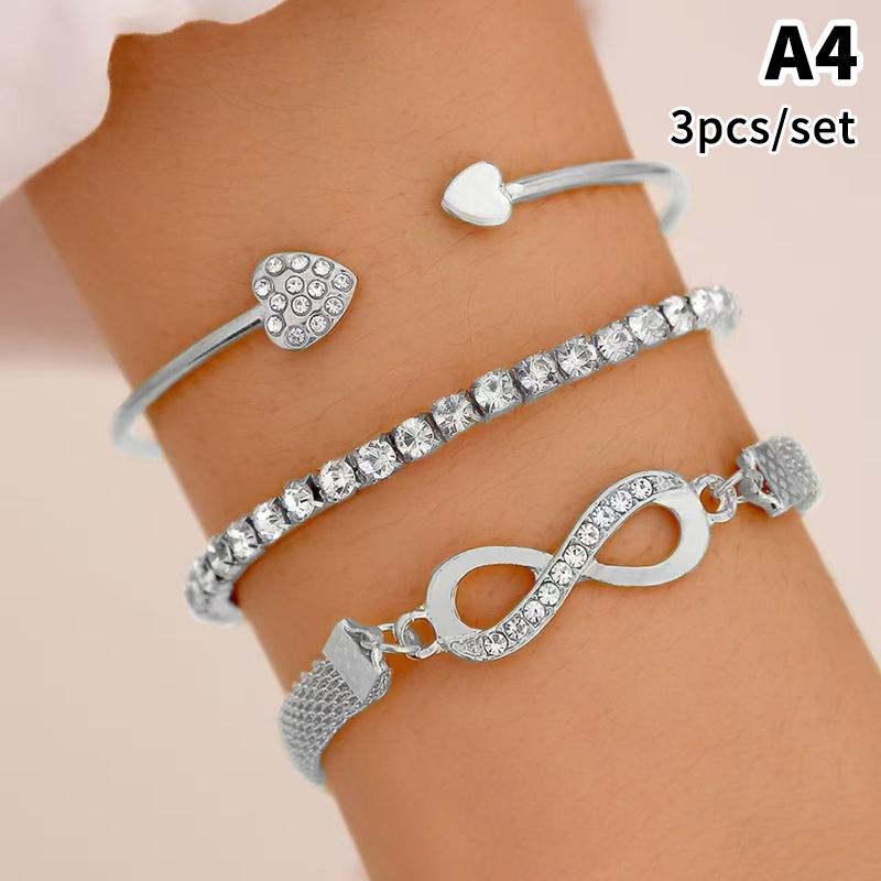 

Square Rhinestone Crystal Bracelet Adjustable Geometric Fashion Women Jewelry Gift Idea for Bridesmaid