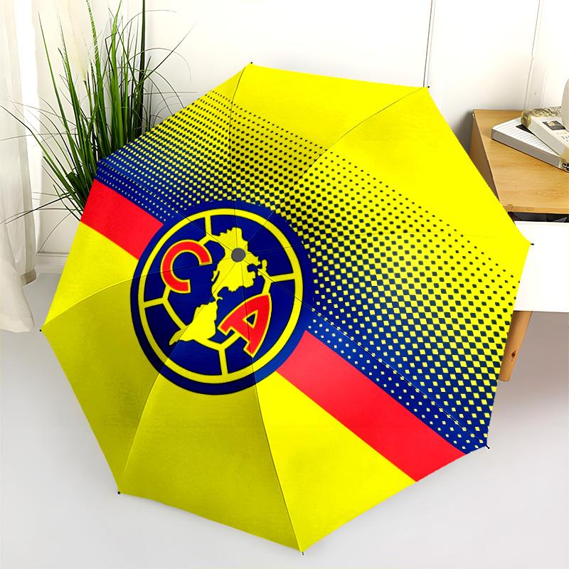 Club América pattern, automatic folding umbrella, portable and foldable design, 8 ribs, a Christmas or birthday gift.