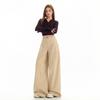 2025 Women's Autumn Khaki Wide-Leg Casual Drapey Floor-Length Pants