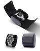 TINGSING Watch Case, Single Watch, Black, PU Leather Suede, Portable, Travel, Gift, Stylish