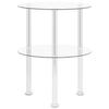 Side Table with 2 Shelves Transparent 38 Cm Tempered Glass