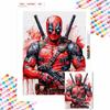 5D DIY Diamond Art Painting Kits for Adults, Deadpool Full Round Crystal Diamond Kits for Beginner for Home Wall Decorate