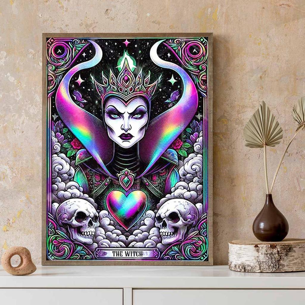Full Round Diamond Painting Evil Witch Art Rhinestone Picture Mosaic DIY 5D Cross Stitch Embroidery Home Decoration