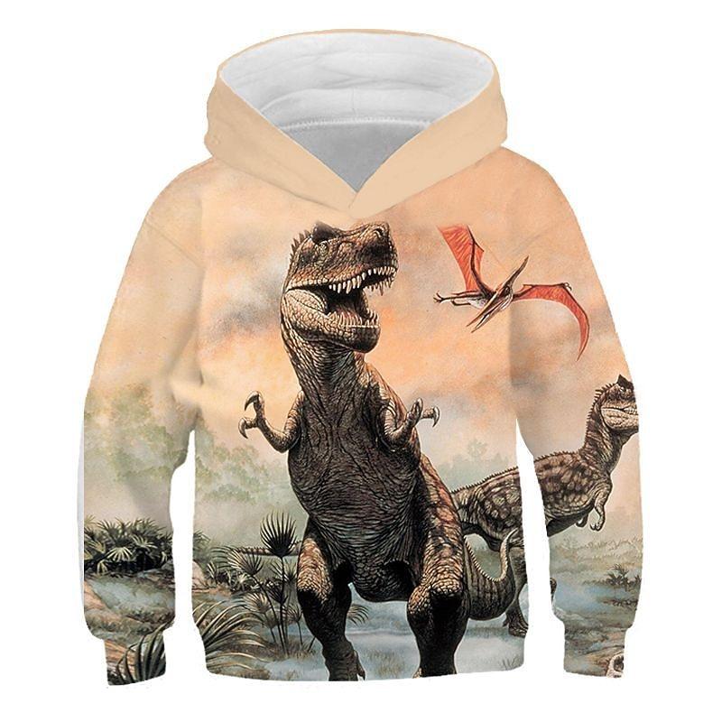 

Kids Boys Hoodie Dinosaur Long Sleeve Fall Winter Fashion 110cm