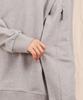 Ellamo Terry Basic Plain Plain Sleeve Point Zipper Oversized Sweatshirt [Gray]