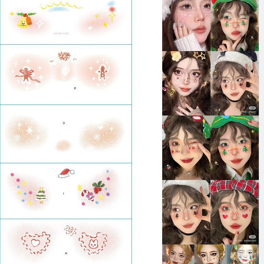 Cartoon Pattern Water Transfer Tattoo Decals Disposable Facial Stickers Lovely Removable Body Art Ornaments Waterproof Temporar