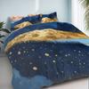 3-Piece Bedding Pillowcase Quilt Cover Set Golden Mountains 2D Digital Printing Suitable For Bedroom Dormitory Decoration