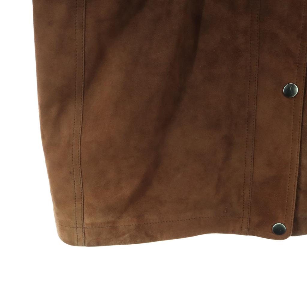Made In Japan Long Sleeve Suede Leather Coat 9 Quilted Sheepskin Liner Women Used