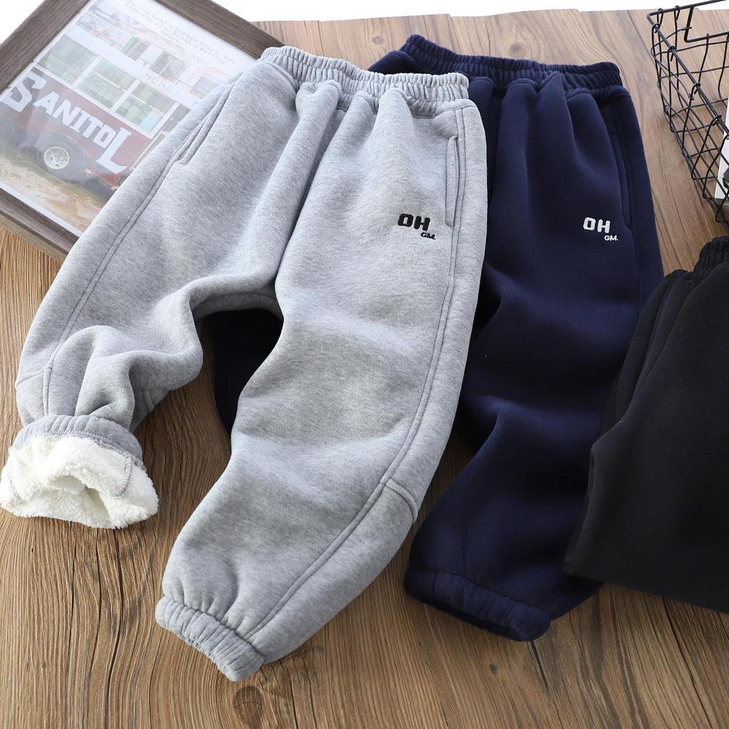 2025 Kids' Winter Fleece Joggers: Thick, Stylish Sweatpants for Boys
