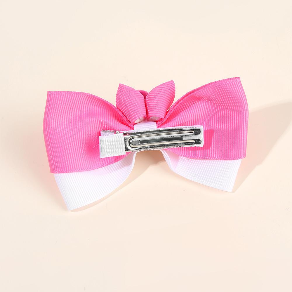 2Pcs New Cute Children's Candy Hairpin, Ribbed Hairpin, Rabbit Ear Hair Accessories Bow Headdress Clip Gift