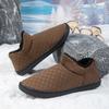 Men Women Winter Keep Warm Cotton Walking Casual Shoes Indoor Outdoor Breathable Flat Snow Half Boots for Elderly People