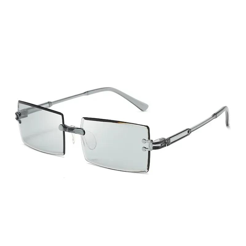Rameless Cut Edge Square Gradient Ocean Sunglasses Retro UV Resistant Sunglasses Outdoor Travel Sunproof Ultraviolet Eyewear